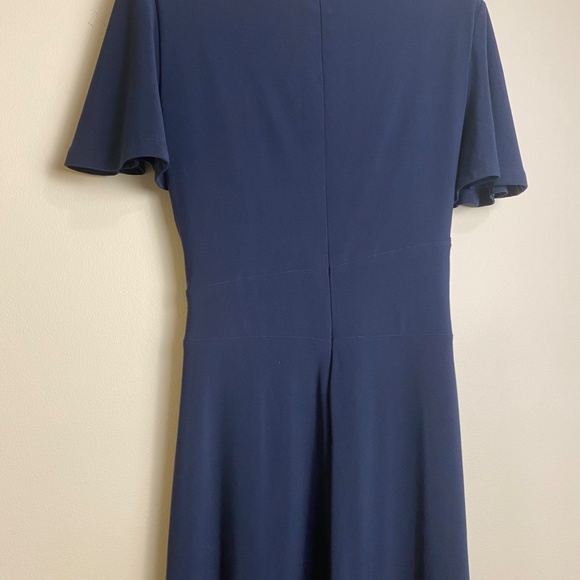 Ralph Lauren Navy Blue Wrap Midi Dress in Size 2 - Picture 3 of 7